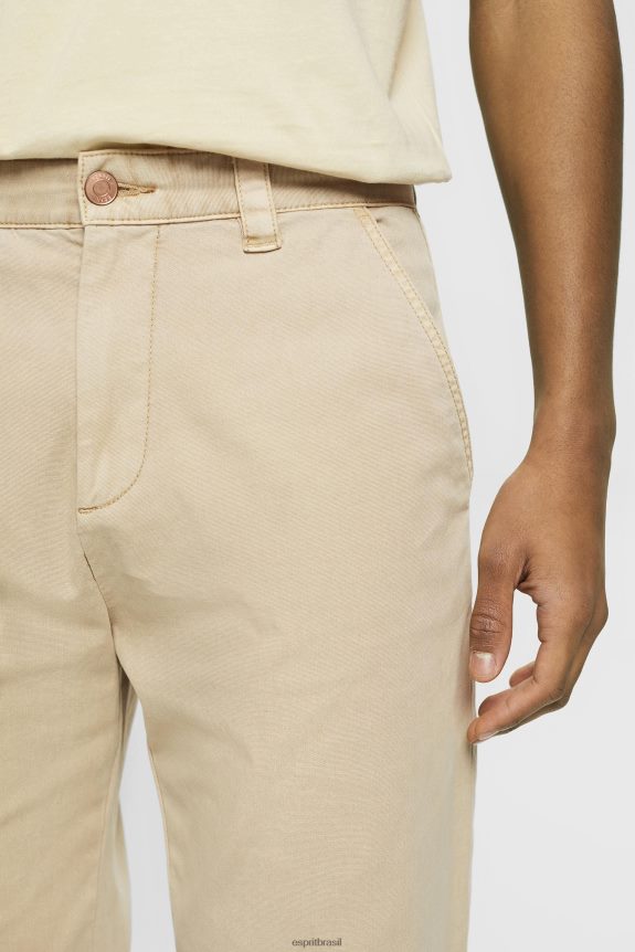 calça cargo vintage reta homens Esprit bege claro calças 82P6TP731