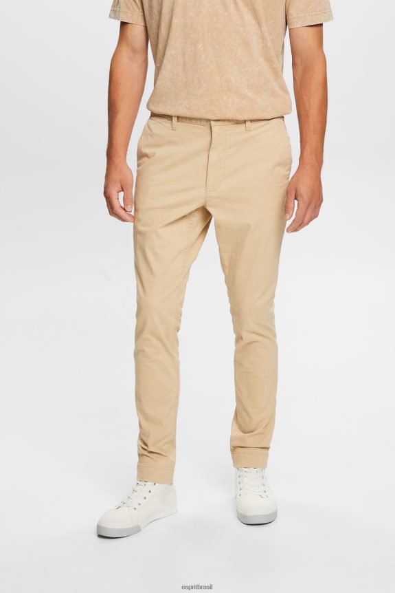 calça chino slim homens Esprit areia calças 82P6TP592