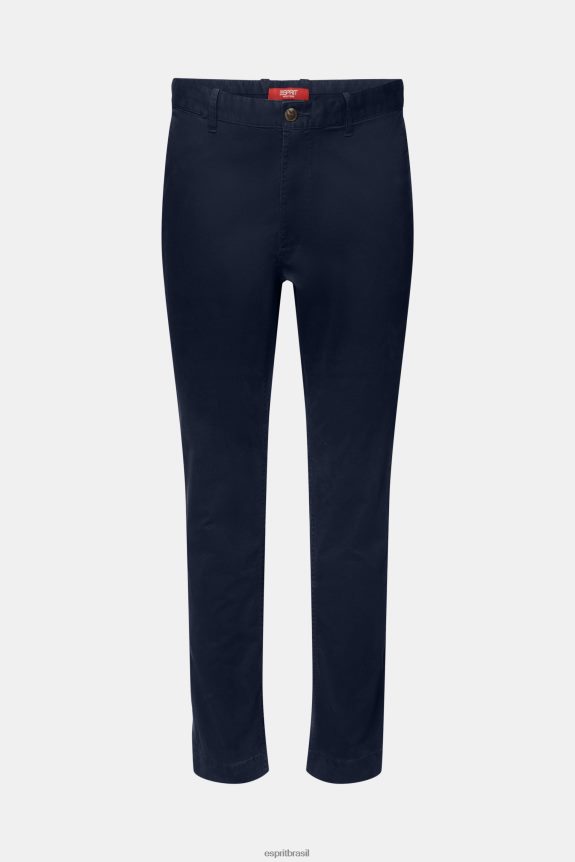 calça chino slim homens Esprit marinha calças 82P6TP594