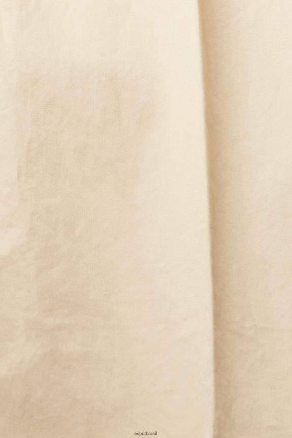 calças largas homens Esprit creme bege calças 82P6TP331