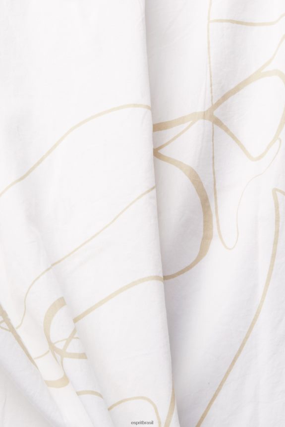 camisa com estampa homens Esprit branco camisas 82P6TP909