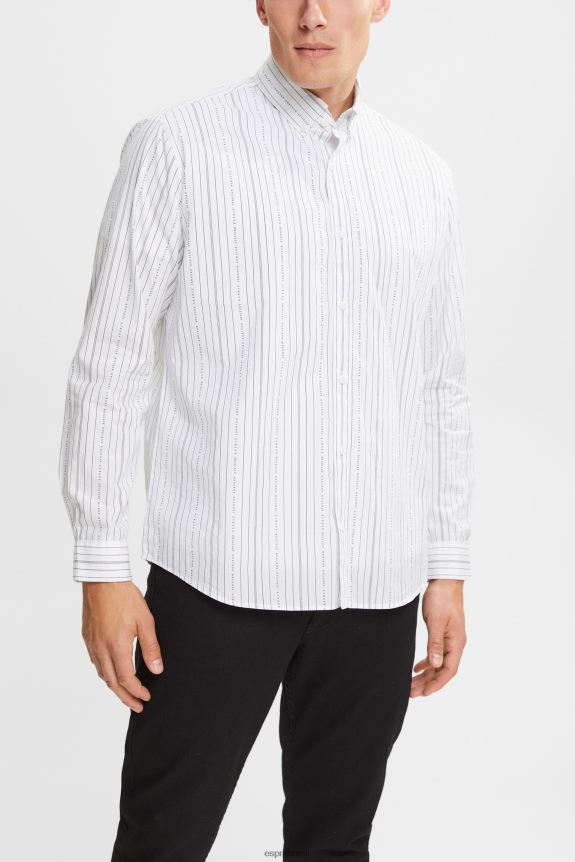 camisa com estampa listrada homens Esprit branco camisas 82P6TP911