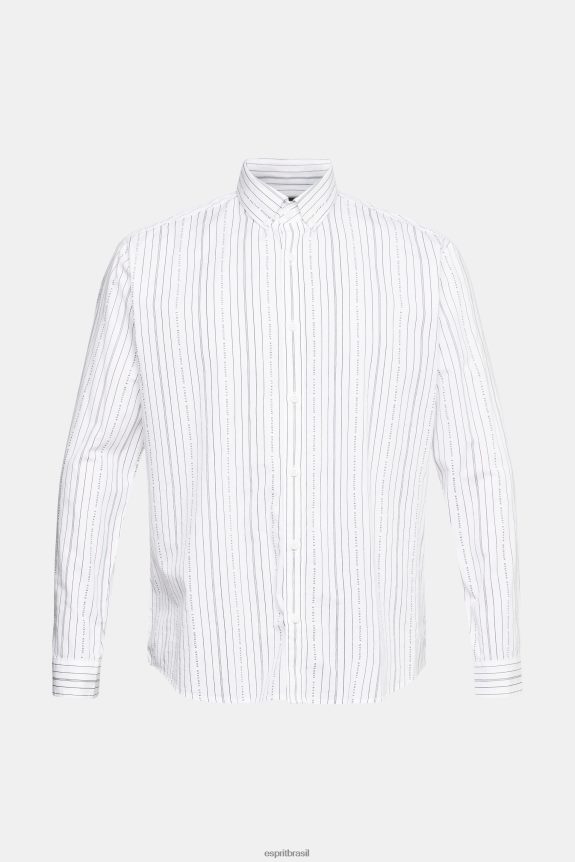 camisa com estampa listrada homens Esprit branco camisas 82P6TP911