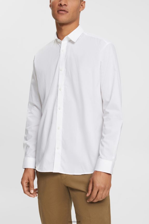 camisa homens Esprit branco camisas 82P6TP901