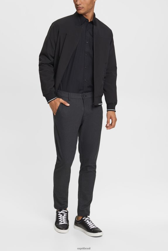 camisa homens Esprit preto camisas 82P6TP900