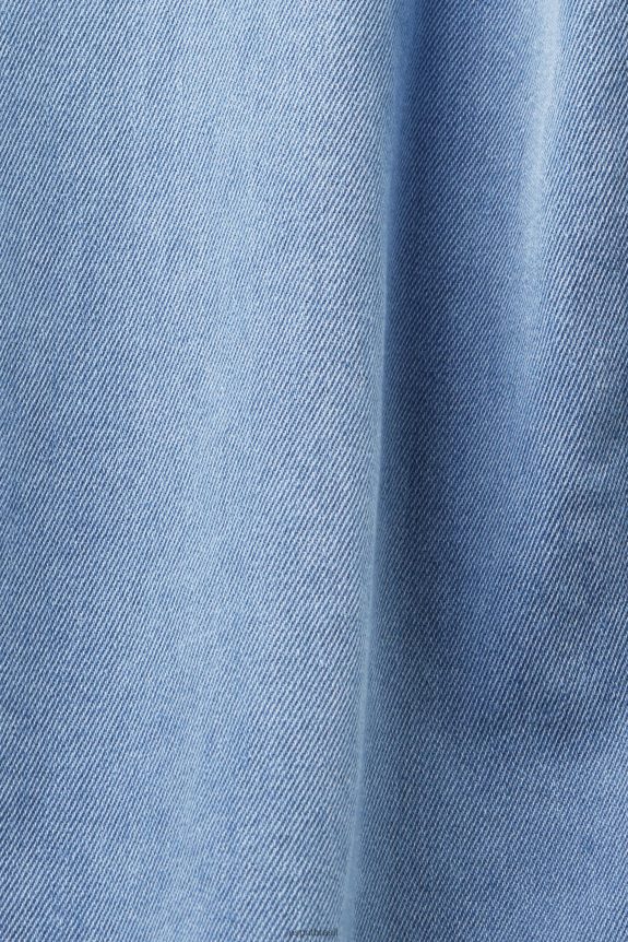 camisa jeans homens Esprit lavagem com luz azul camisas 82P6TP737