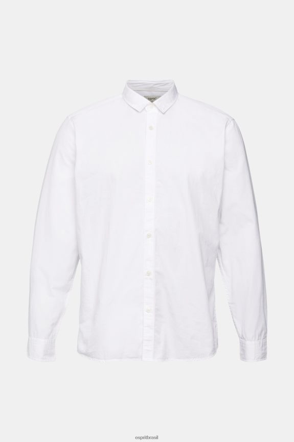 camisa justa homens Esprit branco camisas 82P6TP883