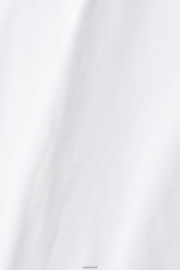 camisa justa homens Esprit branco camisas 82P6TP914