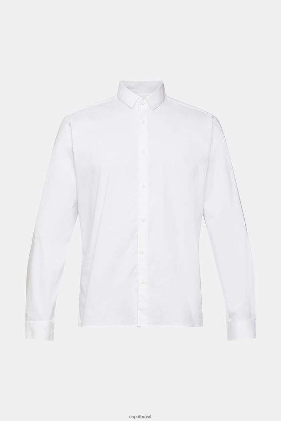 camisa justa homens Esprit branco camisas 82P6TP914