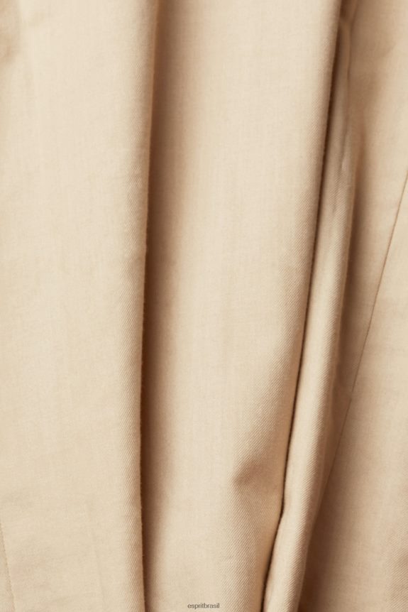 camisa justa homens Esprit creme bege camisas 82P6TP854