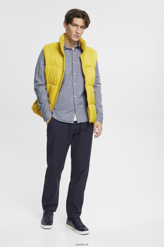 camisa justa homens Esprit marinha camisas 82P6TP701