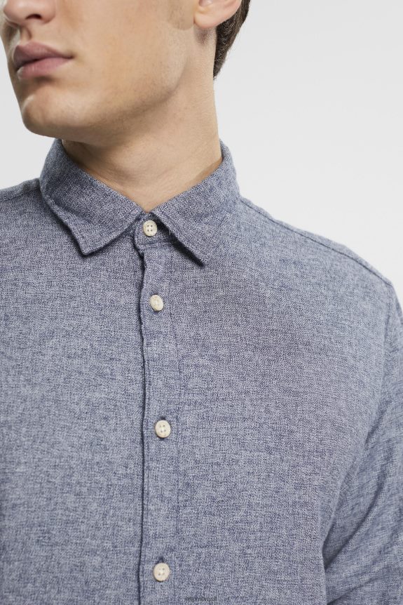 camisa justa homens Esprit marinha camisas 82P6TP701