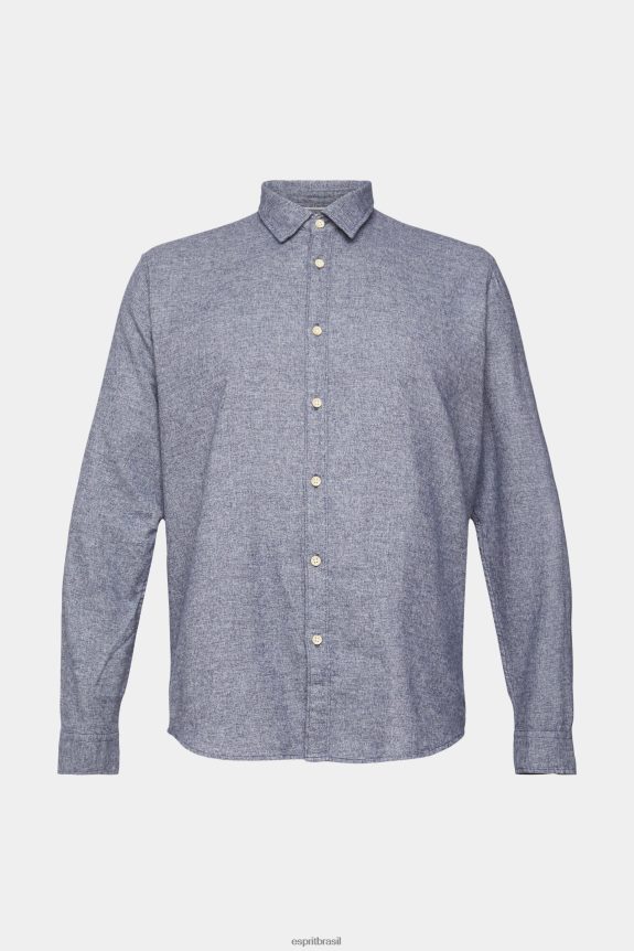 camisa justa homens Esprit marinha camisas 82P6TP701