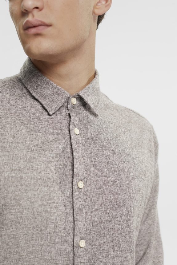 camisa justa homens Esprit marrom escuro camisas 82P6TP700