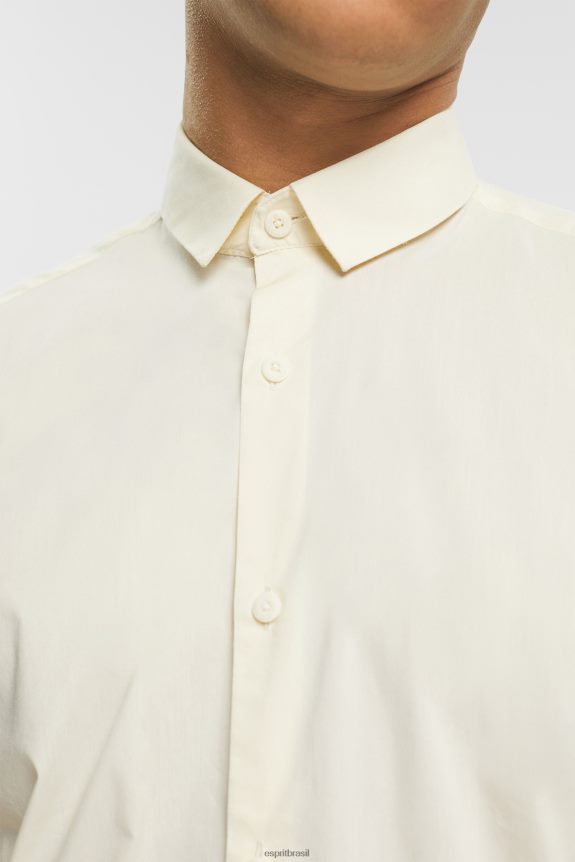 camisa justa homens Esprit off white camisas 82P6TP784