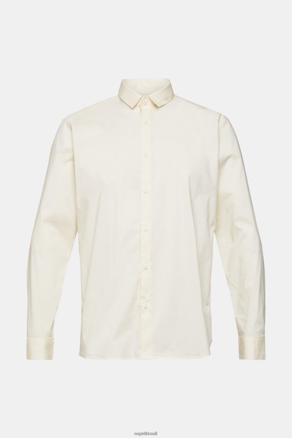 camisa justa homens Esprit off white camisas 82P6TP784