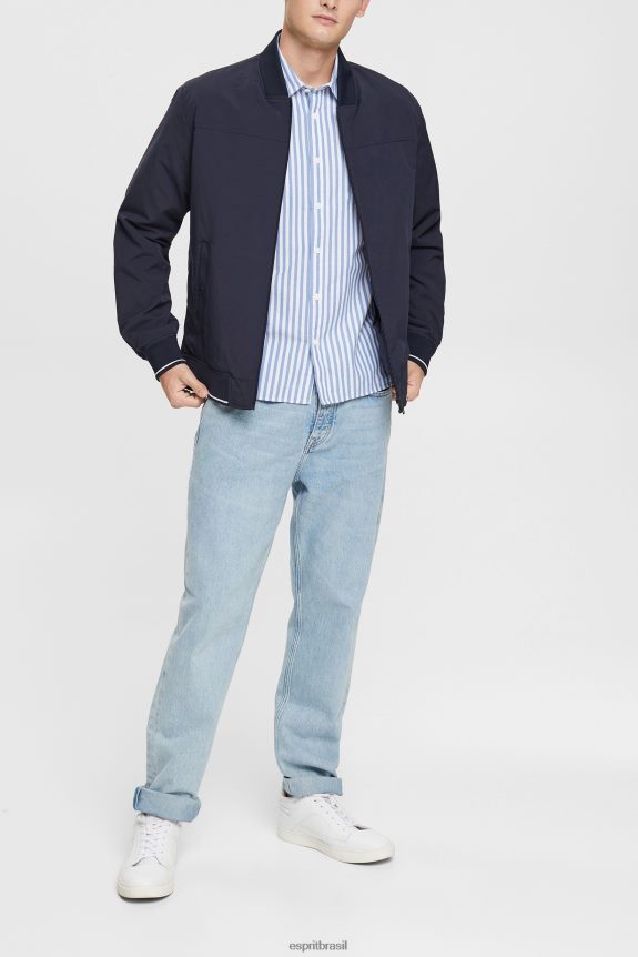 camisa listrada homens Esprit azul camisas 82P6TP873