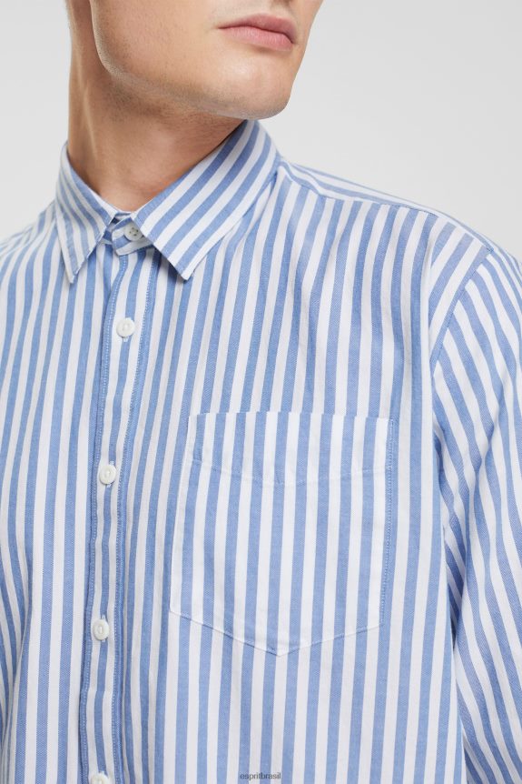 camisa listrada homens Esprit azul camisas 82P6TP873