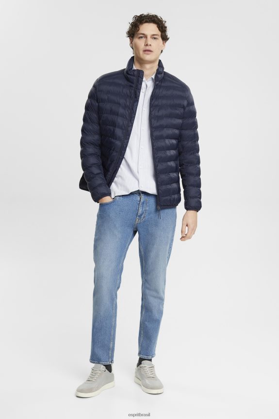 camisa listrada homens Esprit azul claro camisas 82P6TP686