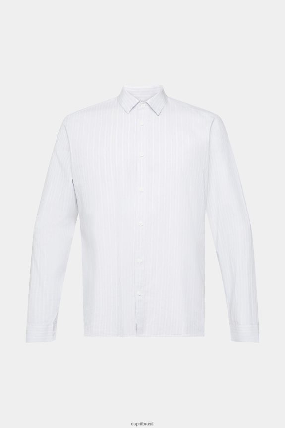 camisa listrada homens Esprit azul claro camisas 82P6TP686