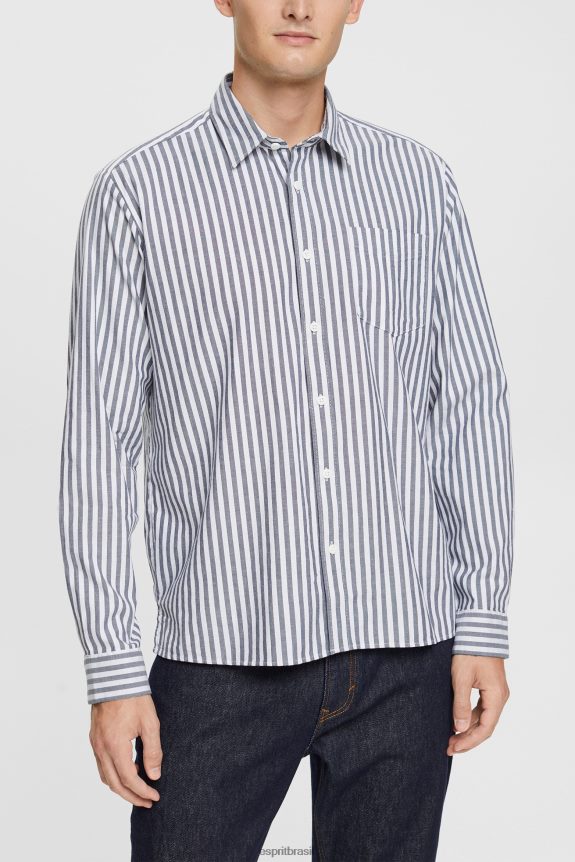 camisa listrada homens Esprit marinha camisas 82P6TP872