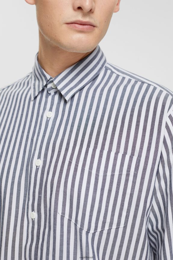camisa listrada homens Esprit marinha camisas 82P6TP872
