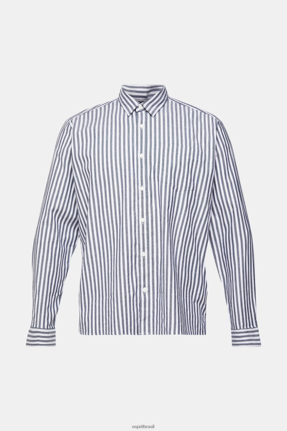 camisa listrada homens Esprit marinha camisas 82P6TP872