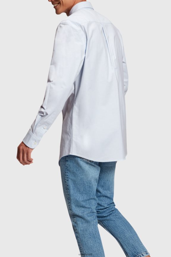 camisa oxford regular homens Esprit azul claro camisas 82P6TP800