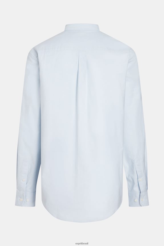 camisa oxford regular homens Esprit azul claro camisas 82P6TP800