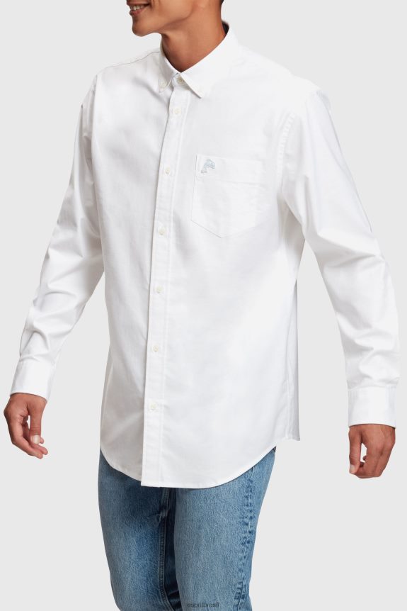 camisa oxford regular homens Esprit branco camisas 82P6TP799
