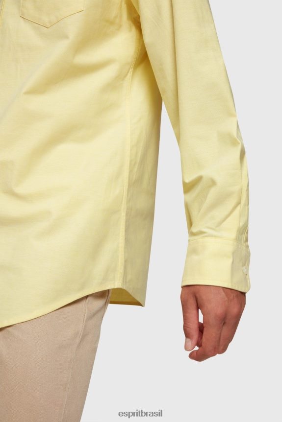 camisa oxford regular homens Esprit girassol amarelo camisas 82P6TP801