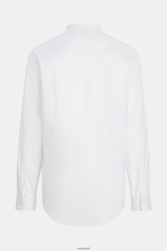 camisa slim fit de popelina com emblema de golfinho homens Esprit branco camisas 82P6TP802
