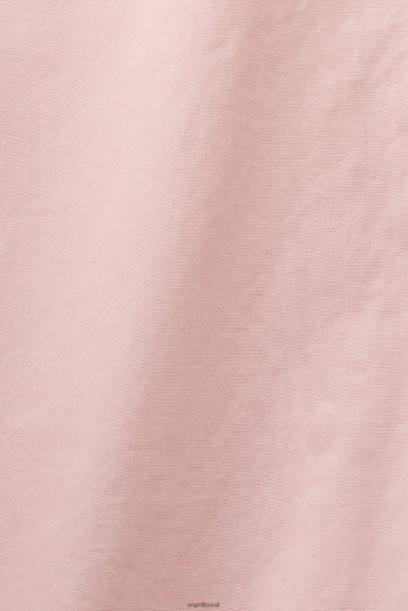 camisa utilitária, 100% algodão homens Esprit rosa velho camisas 82P6TP573