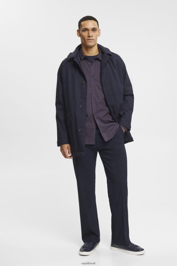 camisa xadrez slim fit homens Esprit marinha camisas 82P6TP689