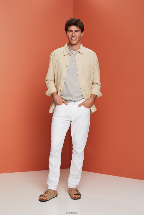camisas tecidas homens Esprit areia camisas 82P6TP622