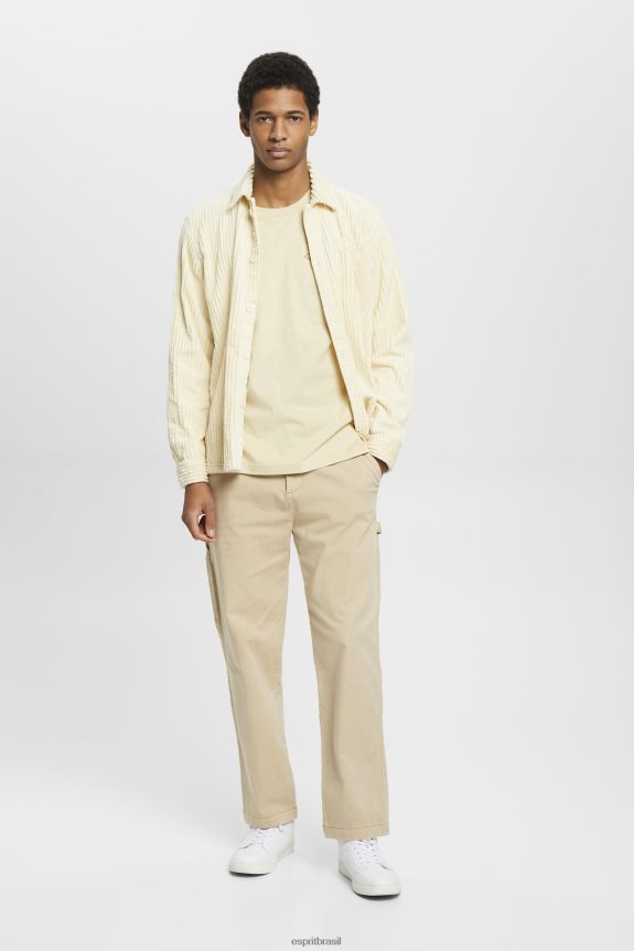 camiseta com estampa de logo homens Esprit bege Camisetas 82P6TP600