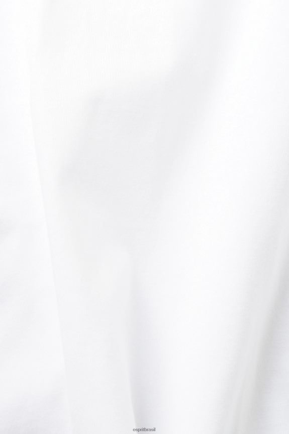 camiseta com estampa de logo homens Esprit branco Camisetas 82P6TP599