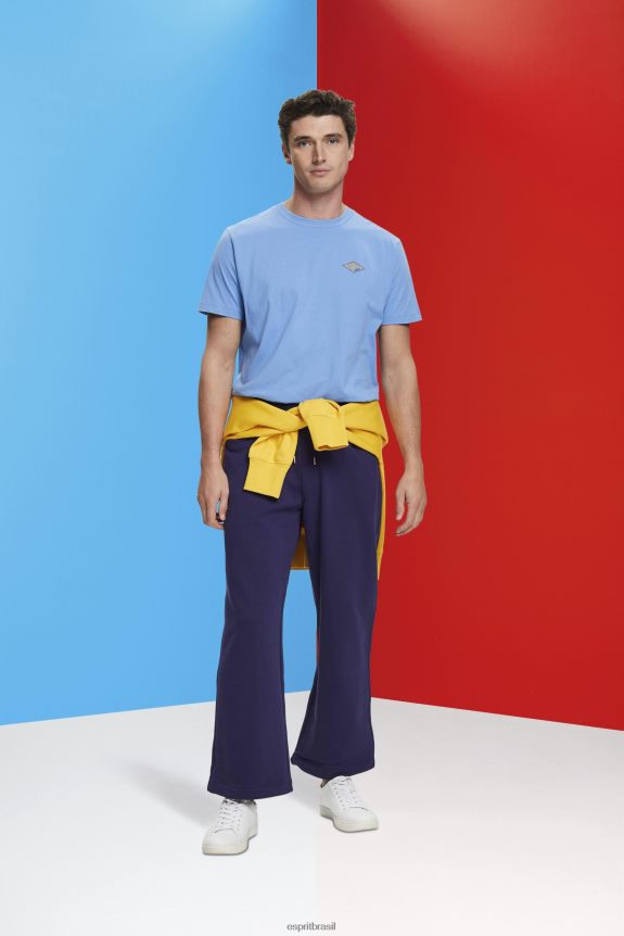 camiseta com estampa de logo homens Esprit lavanda azul claro Camisetas 82P6TP602