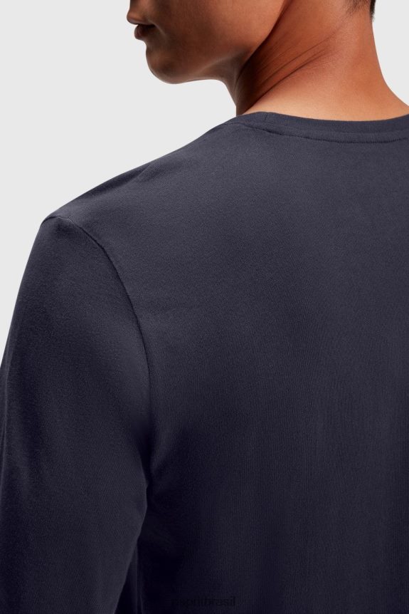 camiseta com estampa de logo homens Esprit marinha Camisetas 82P6TP866