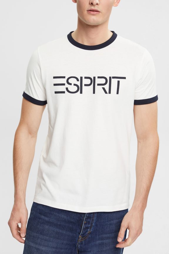 camiseta com estampa de logo homens Esprit off white Camisetas 82P6TP949