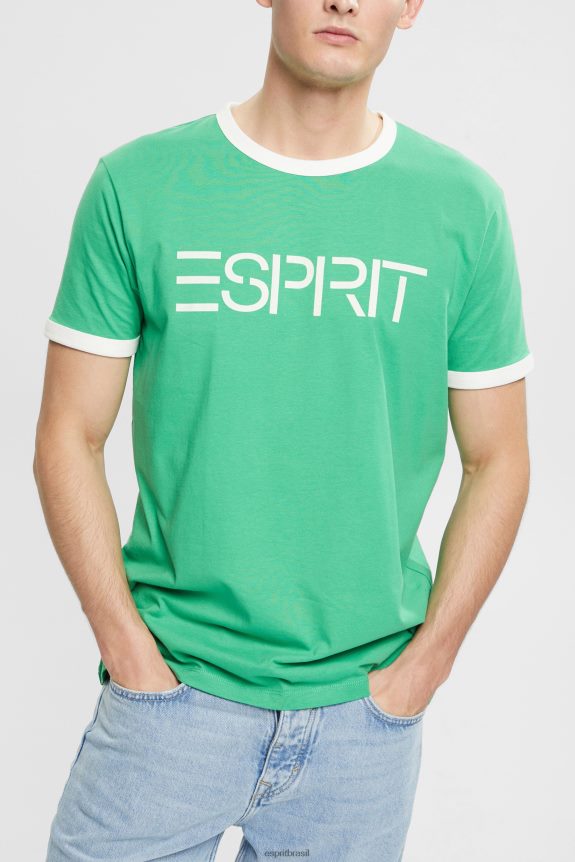 camiseta com estampa de logo homens Esprit verde Camisetas 82P6TP950