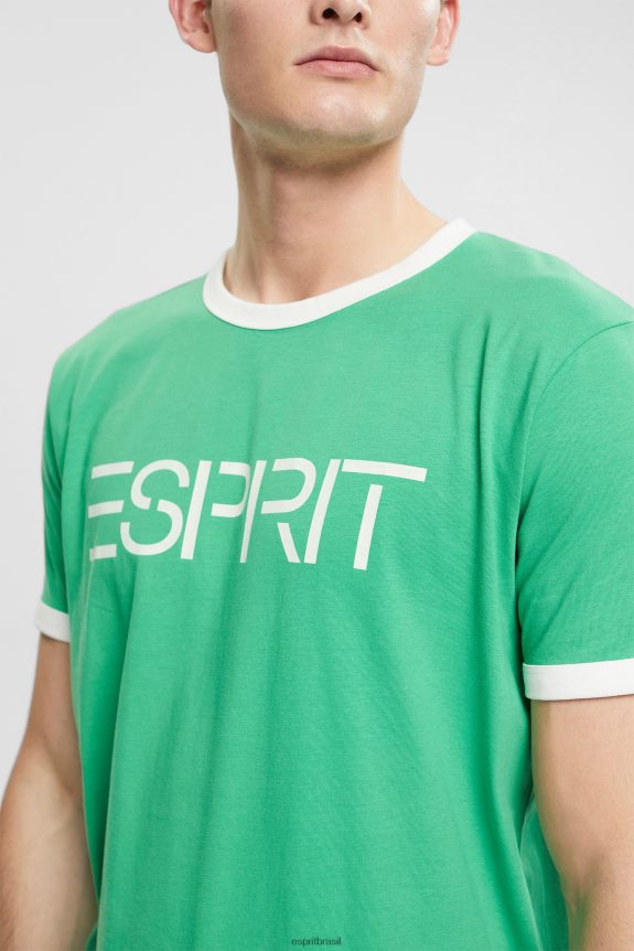 camiseta com estampa de logo homens Esprit verde Camisetas 82P6TP950