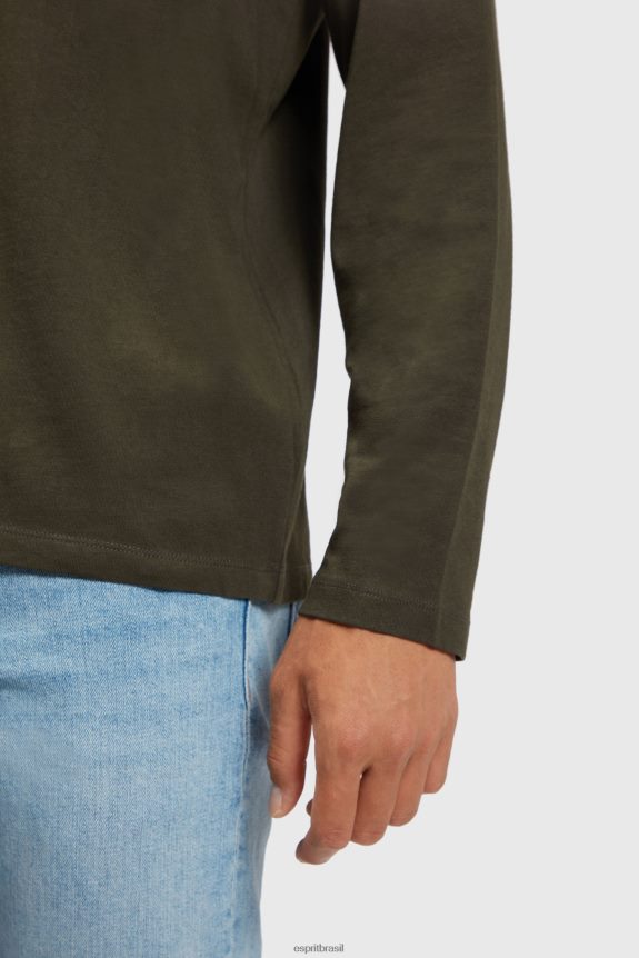 camiseta com estampa de logo homens Esprit verde escuro Camisetas 82P6TP865