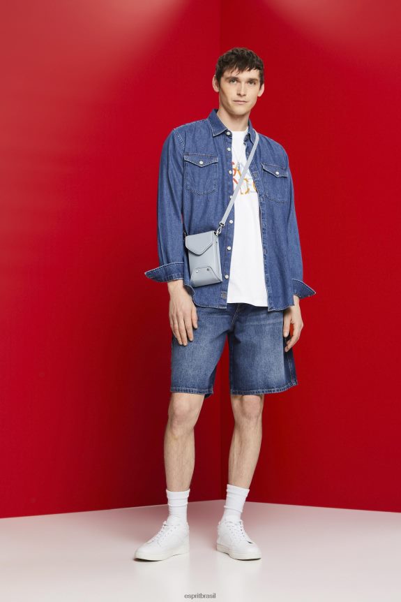 camiseta com estampa frontal, 100% algodão homens Esprit São Francisco Branco Camisetas 82P6TP739