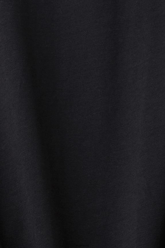 camiseta de algodão com estampa de logo retrô homens Esprit preto Camisetas 82P6TP628