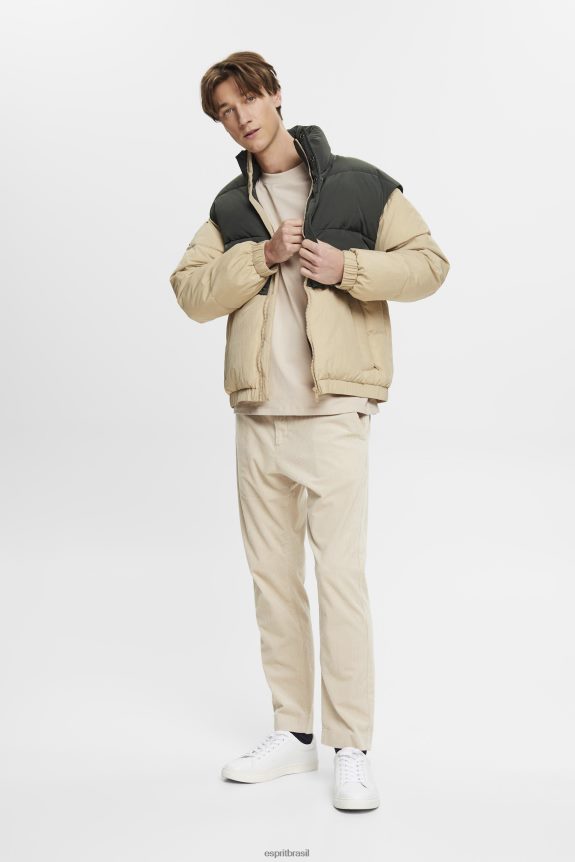 camiseta de algodão com gola redonda homens Esprit cinza claro Camisetas 82P6TP722