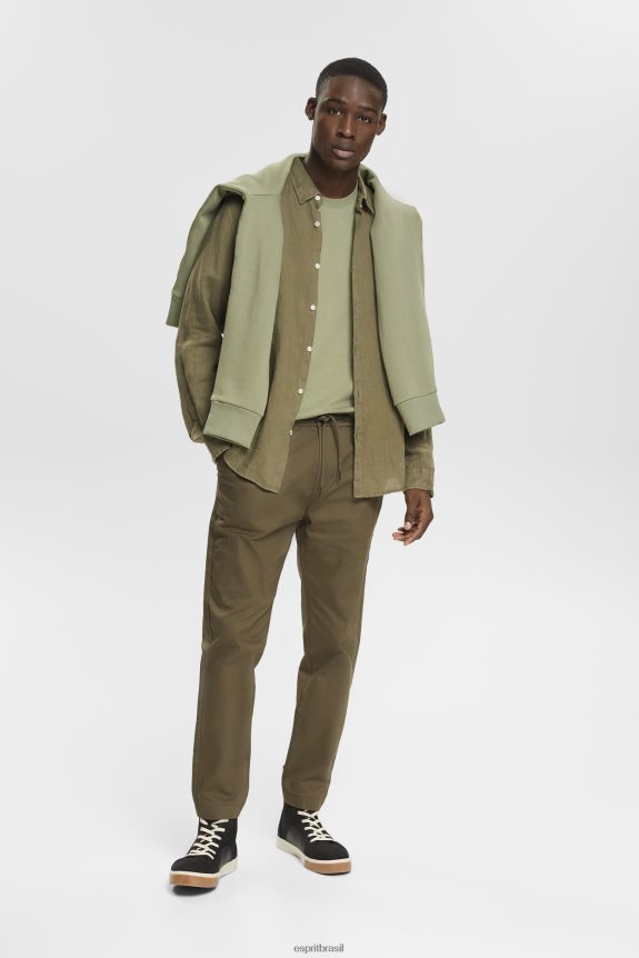 camiseta de jérsei homens Esprit cáqui claro Camisetas 82P6TP746