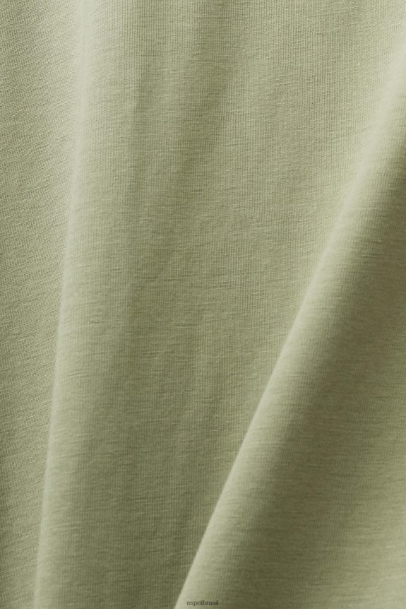 camiseta de jérsei homens Esprit cáqui claro Camisetas 82P6TP746