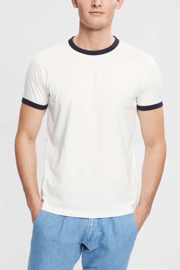 camiseta de jérsei homens Esprit off white Camisetas 82P6TP954