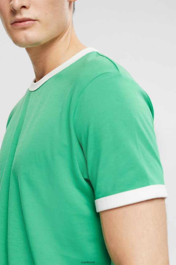 camiseta de jérsei homens Esprit verde Camisetas 82P6TP955